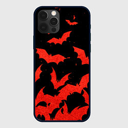 Чехол для iPhone 12 Pro Max Летучие мыши красные, цвет: 3D-черный