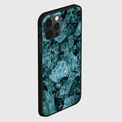 Чехол для iPhone 12 Pro Max Голубые кристаллы, цвет: 3D-черный — фото 2