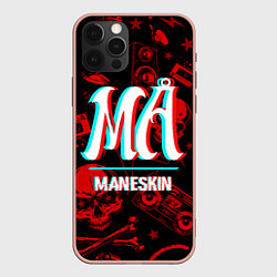 Чехол для iPhone 12 Pro Max Maneskin rock glitch, цвет: 3D-светло-розовый