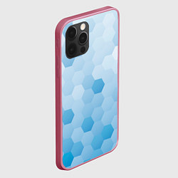 Чехол для iPhone 12 Pro Max Светло-синяя текстура-паттерн, цвет: 3D-малиновый — фото 2