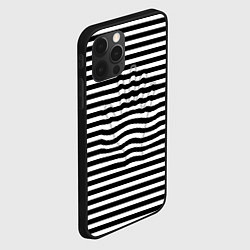 Чехол для iPhone 12 Pro Max Черно-белые полосы и контур руки, цвет: 3D-черный — фото 2