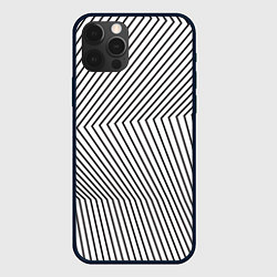 Чехол для iPhone 12 Pro Max Ломанные линии и оптическая иллюзия, цвет: 3D-черный