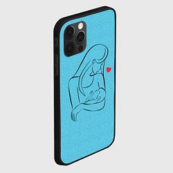 Чехол для iPhone 12 Pro Max День матери : мать и дитя, цвет: 3D-черный — фото 2
