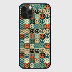 Чехол для iPhone 12 Pro Max Peace symbol pattern, цвет: 3D-черный