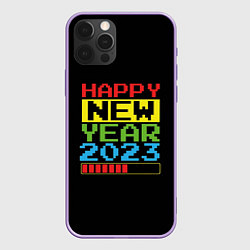 Чехол для iPhone 12 Pro Max Новый год 2023 загрузка, цвет: 3D-сиреневый