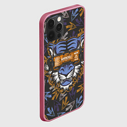 Чехол для iPhone 12 Pro Max Тигр в киберочках, цвет: 3D-малиновый — фото 2