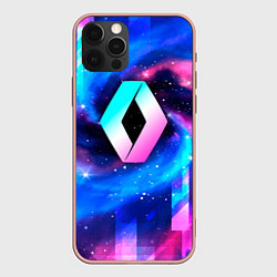 Чехол iPhone 12 Pro Max Renault неоновый космос