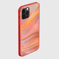 Чехол для iPhone 12 Pro Max Оранжевая река и краски, цвет: 3D-красный — фото 2