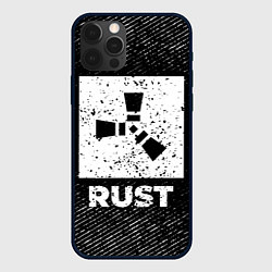 Чехол для iPhone 12 Pro Max Rust с потертостями на темном фоне, цвет: 3D-черный
