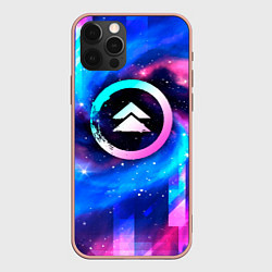 Чехол для iPhone 12 Pro Max Ghost of Tsushima неоновый космос, цвет: 3D-светло-розовый