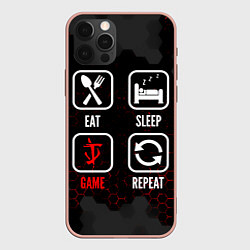 Чехол для iPhone 12 Pro Max Eat, sleep, Doom, repeat, цвет: 3D-светло-розовый