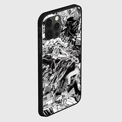 Чехол для iPhone 12 Pro Max Человек бензопила манга страницы, цвет: 3D-черный — фото 2