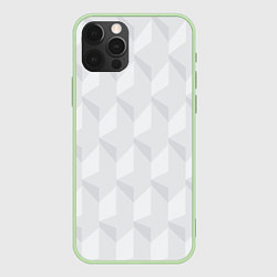 Чехол для iPhone 12 Pro Max Абстрактная серая геометрическая текстура, цвет: 3D-салатовый