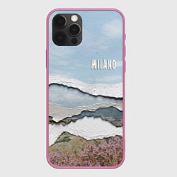 Чехол для iPhone 12 Pro Max Текстура рваной бумаги - Milano, цвет: 3D-малиновый