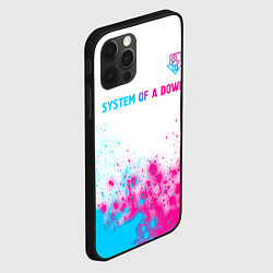 Чехол для iPhone 12 Pro Max System of a Down neon gradient style: символ сверх, цвет: 3D-черный — фото 2