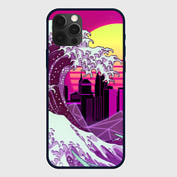 Чехол для iPhone 12 Pro Max Ретровейв волна, цвет: 3D-черный