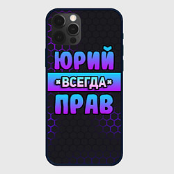 Чехол для iPhone 12 Pro Max Юрий всегда прав - неоновые соты, цвет: 3D-черный