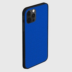 Чехол для iPhone 12 Pro Max Плетёная синяя ткань - паттерн, цвет: 3D-черный — фото 2
