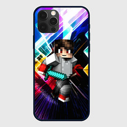 Чехол для iPhone 12 Pro Max Minecraft - warrior - sword, цвет: 3D-черный