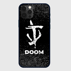 Чехол для iPhone 12 Pro Max Doom с потертостями на темном фоне, цвет: 3D-черный