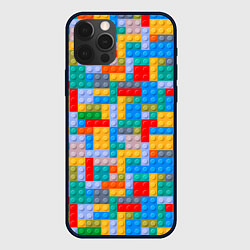 Чехол для iPhone 12 Pro Max Детский конструктор - текстура, цвет: 3D-черный