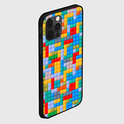 Чехол для iPhone 12 Pro Max Детский конструктор - текстура, цвет: 3D-черный — фото 2