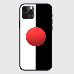 Чехол для iPhone 12 Pro Max Красный шар на черно-белом фоне с объемным эффекто, цвет: 3D-черный