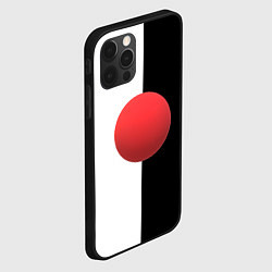 Чехол для iPhone 12 Pro Max Красный шар на черно-белом фоне с объемным эффекто, цвет: 3D-черный — фото 2