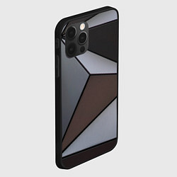 Чехол для iPhone 12 Pro Max Металлическая геометрическая броня, цвет: 3D-черный — фото 2