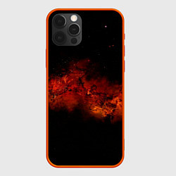 Чехол для iPhone 12 Pro Max Абстрактные взрывы в космосе и красные звёзды, цвет: 3D-красный