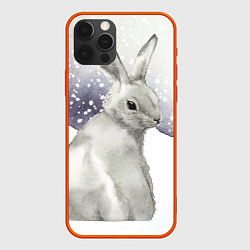 Чехол для iPhone 12 Pro Max Милый кролик на снегу, цвет: 3D-красный