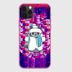 Чехол для iPhone 12 Pro Max Кот потерял своего друга - кролика, цвет: 3D-малиновый