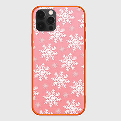 Чехол для iPhone 12 Pro Max Снегопад, цвет: 3D-красный