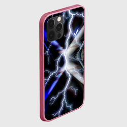 Чехол для iPhone 12 Pro Max Молния в космосе, цвет: 3D-малиновый — фото 2