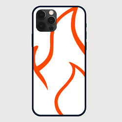 Чехол для iPhone 12 Pro Max Огненные красные полосы, цвет: 3D-черный