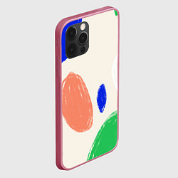 Чехол для iPhone 12 Pro Max Разноцветные пятна, цвет: 3D-малиновый — фото 2