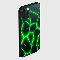 Чехол для iPhone 12 Pro Max Зелёные неоновые плиты, цвет: 3D-черный — фото 2