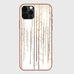 Чехол iPhone 12 Pro Max Абстрактные линии на светлом фоне
