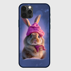 Чехол для iPhone 12 Pro Max Ушастик в вязаной шапочке, цвет: 3D-черный