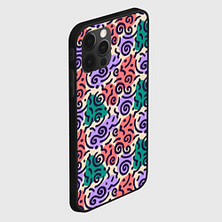 Чехол для iPhone 12 Pro Max Полосы и фигуры гранж, цвет: 3D-черный — фото 2