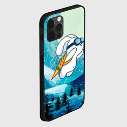 Чехол для iPhone 12 Pro Max Заяц на реактивной морковке, цвет: 3D-черный — фото 2