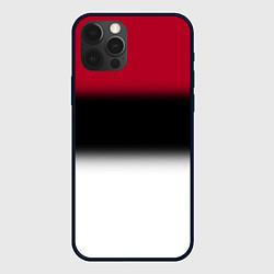 Чехол для iPhone 12 Pro Max Размытый полосатый узор черный красный белый, цвет: 3D-черный