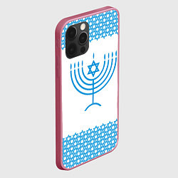 Чехол для iPhone 12 Pro Max Ханука праздник свечей, цвет: 3D-малиновый — фото 2