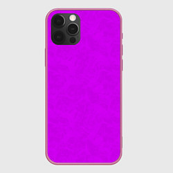 Чехол для iPhone 12 Pro Max Неоновый розово-сиреневый текстурированный, цвет: 3D-малиновый