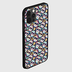 Чехол для iPhone 12 Pro Max Черепа с рисунками, цвет: 3D-черный — фото 2