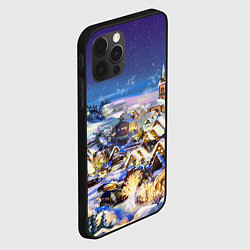 Чехол для iPhone 12 Pro Max Рождественская деревня, цвет: 3D-черный — фото 2