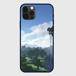 Чехол для iPhone 12 Pro Max Minecraft мир, цвет: 3D-черный
