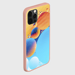 Чехол для iPhone 12 Pro Max Абстрактные круги с разными красками, цвет: 3D-светло-розовый — фото 2