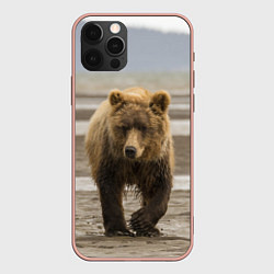 Чехол для iPhone 12 Pro Max Медвежонок в аэропорту, цвет: 3D-светло-розовый