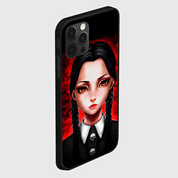 Чехол для iPhone 12 Pro Max Уэнсдэй на красном фоне, цвет: 3D-черный — фото 2